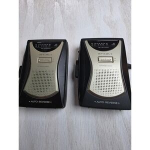 Lot of 2 Optimus 14-1244 AM FM Stereo Cassette Player Auto Reverse Vintage Y2K